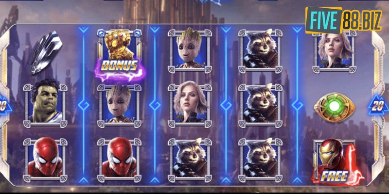 Slot game Avengers có các biểu tượng là siêu anh hùng nổi tiếng.